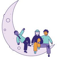 moon-with-3-students-sitting-on-top